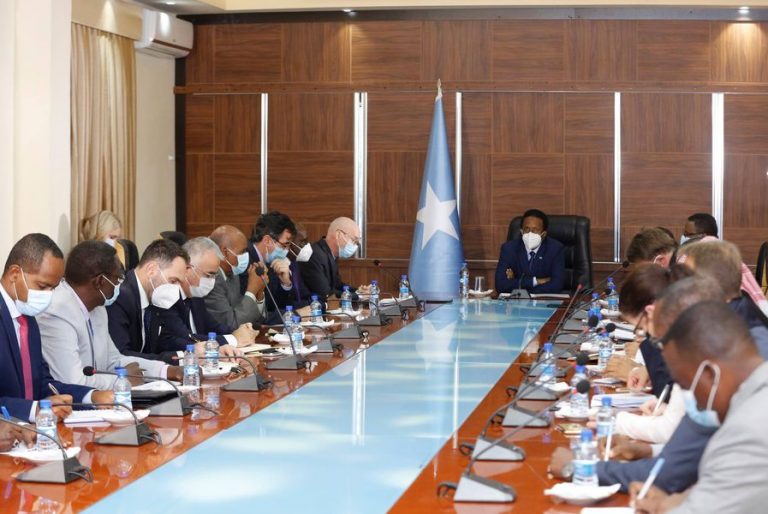 Farmaajo oo Madaxtooyada Qaranka ku qaabilay Wakiillada beesha caalamka ee soomaaliya