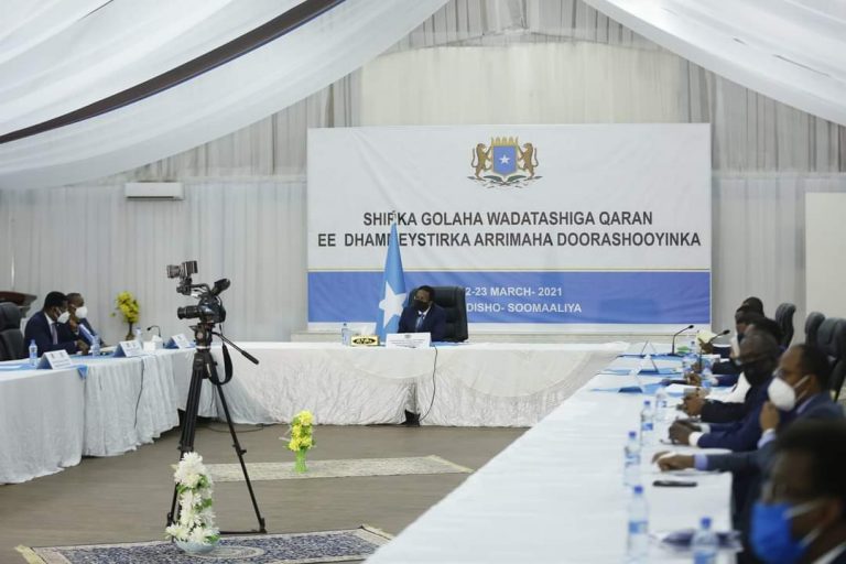 MADAXDA GOLAHA WADATASHIGA QARAN OO WARBIXIN KA DHAGEYSTAY GUDDIGA FARSAMADA ARRIMAHA DOORASHOOYINKA