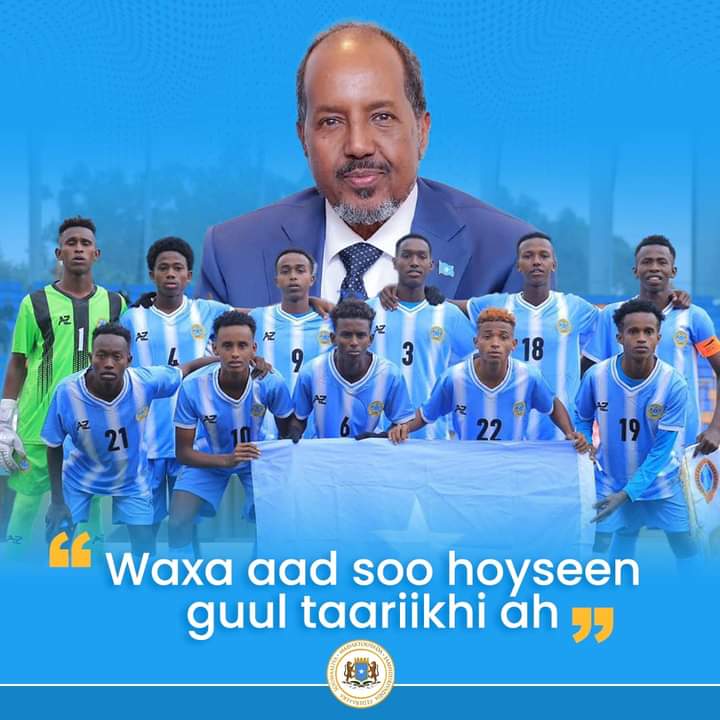Xasan Sheekh oo Shacabka Soomaaliyeed Ugu Hambalyeeyay Guusha ay Gaareen Xulka Kubadda Cagta