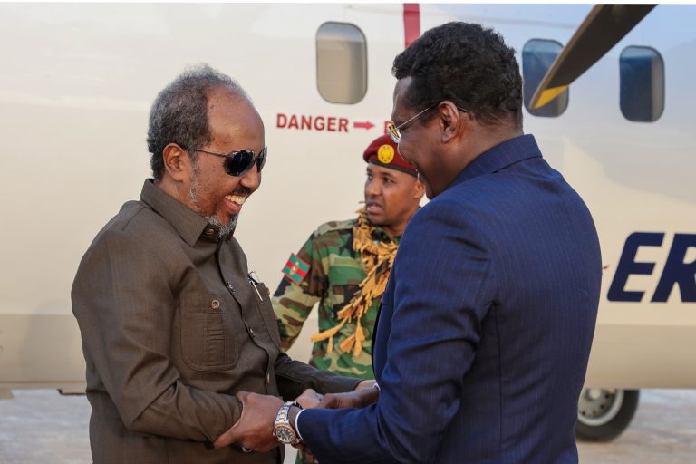 Madaxweyne Xasan Shiikh oo Lagu Soo Dhaweeyay Magaaladda Dhuusa-mareeb